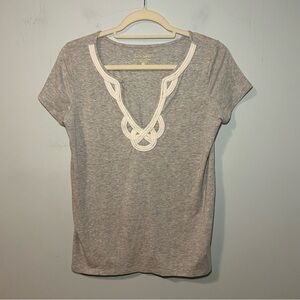 Lilly Pulitzer Heathered Seaside Gray Brewster Short Sleeve top Size Small
